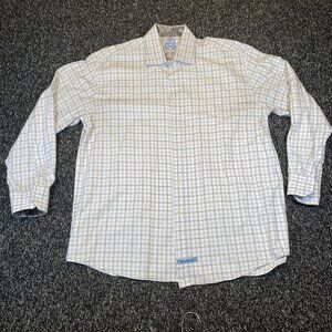 English Laundry Men Size XL White Cotton Embroidered L/S Casual Shirt